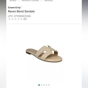 Crown & Ivy Cream Sandals 8.5